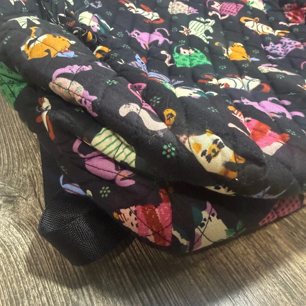 Vera Bradley Large Backpack In Cotton Herding Cats Black Fit Laptop 17